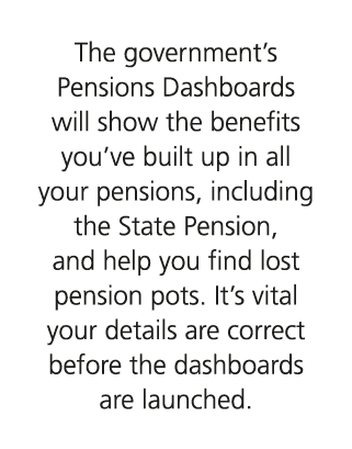 The government’s Pensions Dashboards will show the benefits you’ve built up in all your pensions, including the State...