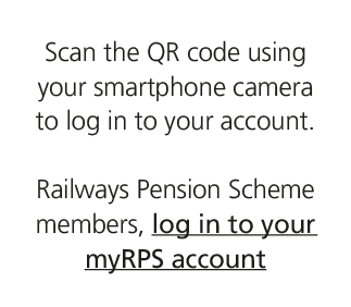 Scan the QR code using your smartphone camera to log in to your account. Railways Pension Scheme members, log in to y...
