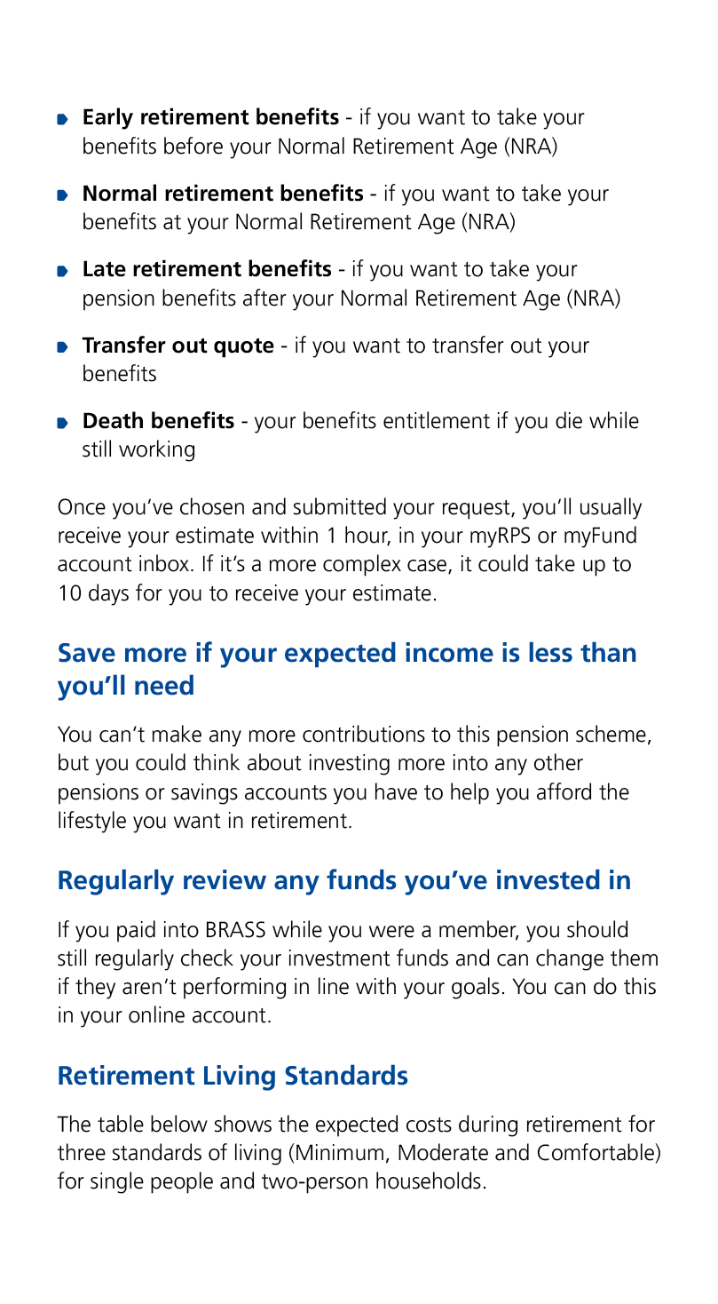 ￼ Early retirement benefits if you want to take your benefits before your Normal Retirement Age (NRA) ￼ Normal retire...