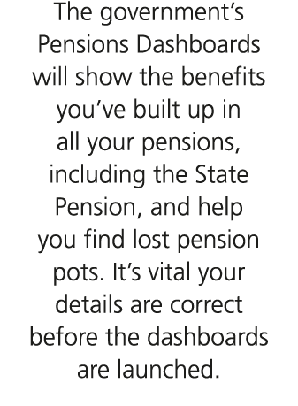 The government’s Pensions Dashboards will show the benefits you’ve built up in all your pensions, including the State...