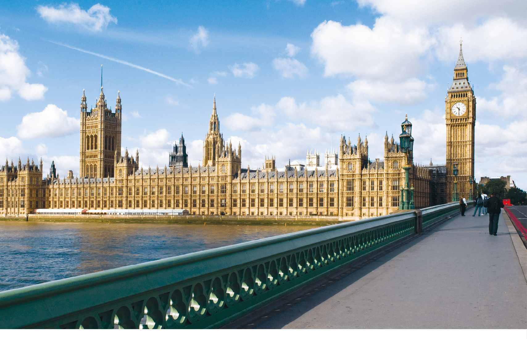 The Palace of westminster, also known as the Houses of parliament in London UK, with westminster bridge in the foreground.
