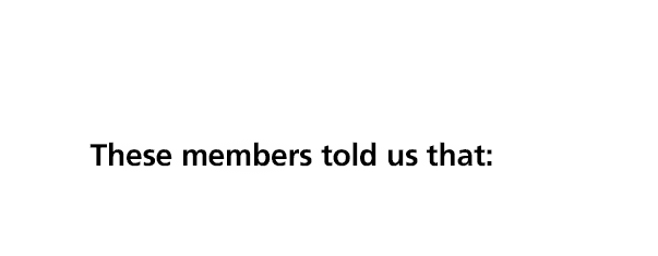 These members told us that: