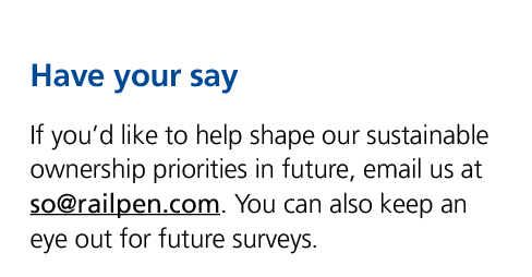 Have your say If you’d like to help shape our sustainable ownership priorities in future, email us at so@railpen.com....