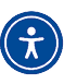 A blue and white circle with a person inside. Description generated by AI