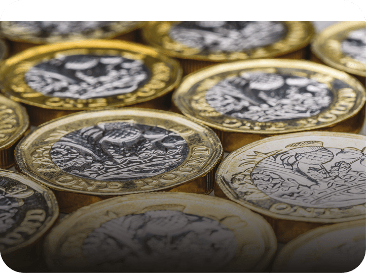 A stack of gold and silver coins. Description generated by AI