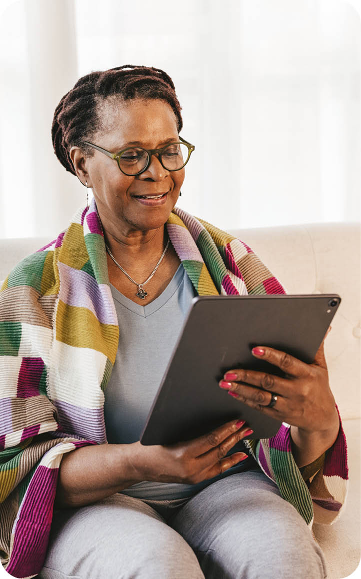 Senior women working from home