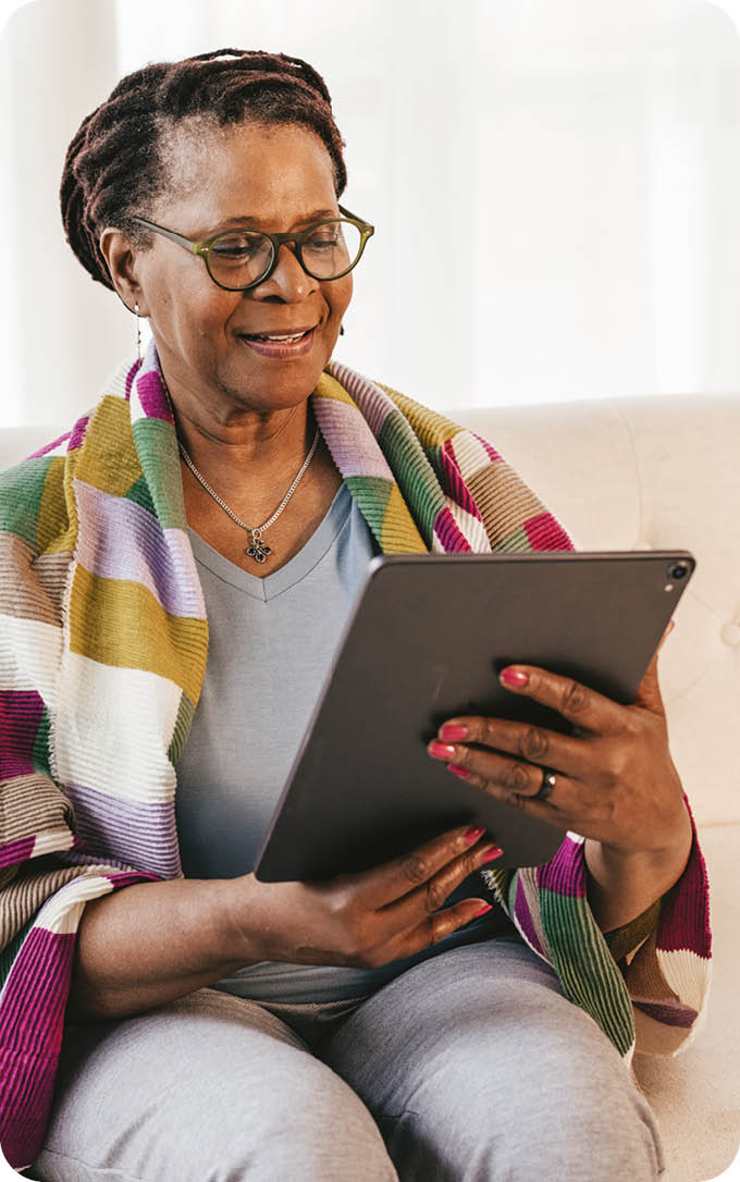 Senior women working from home