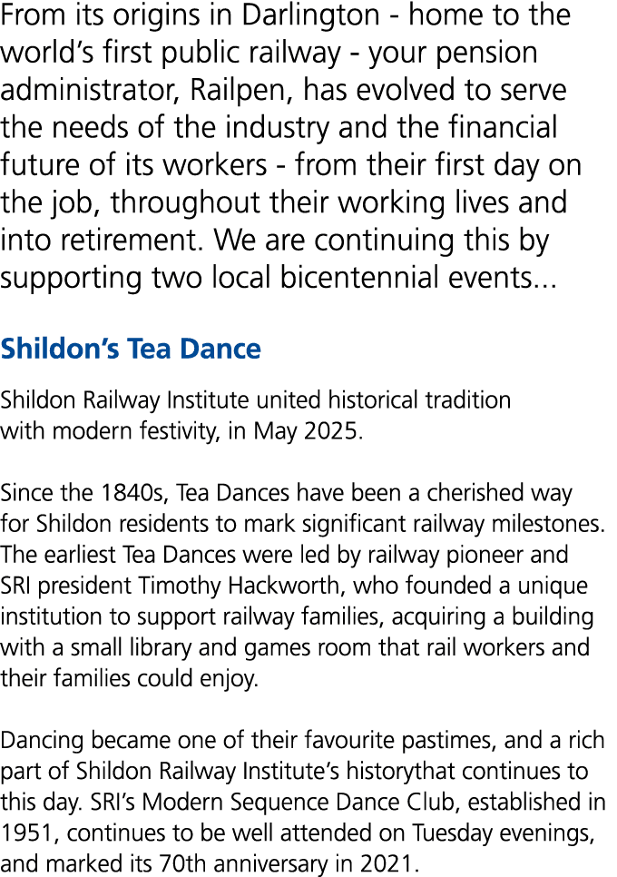 From its origins in Darlington home to the world’s first public railway your pension administrator, Railpen, has evol...