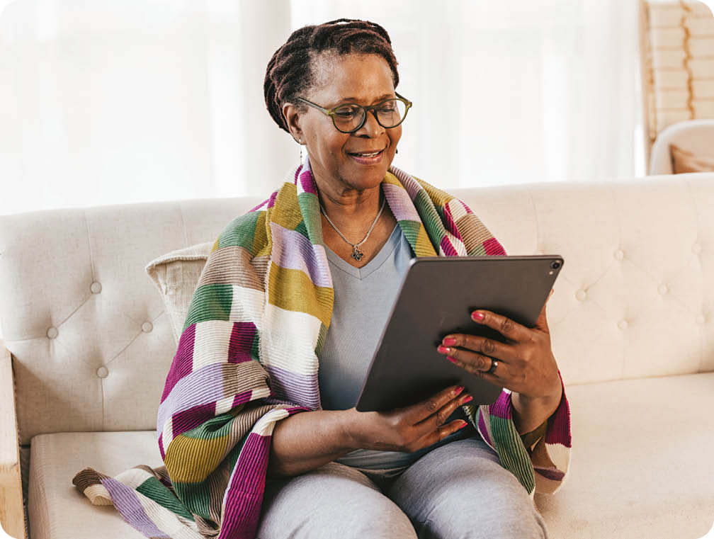 Senior women working from home