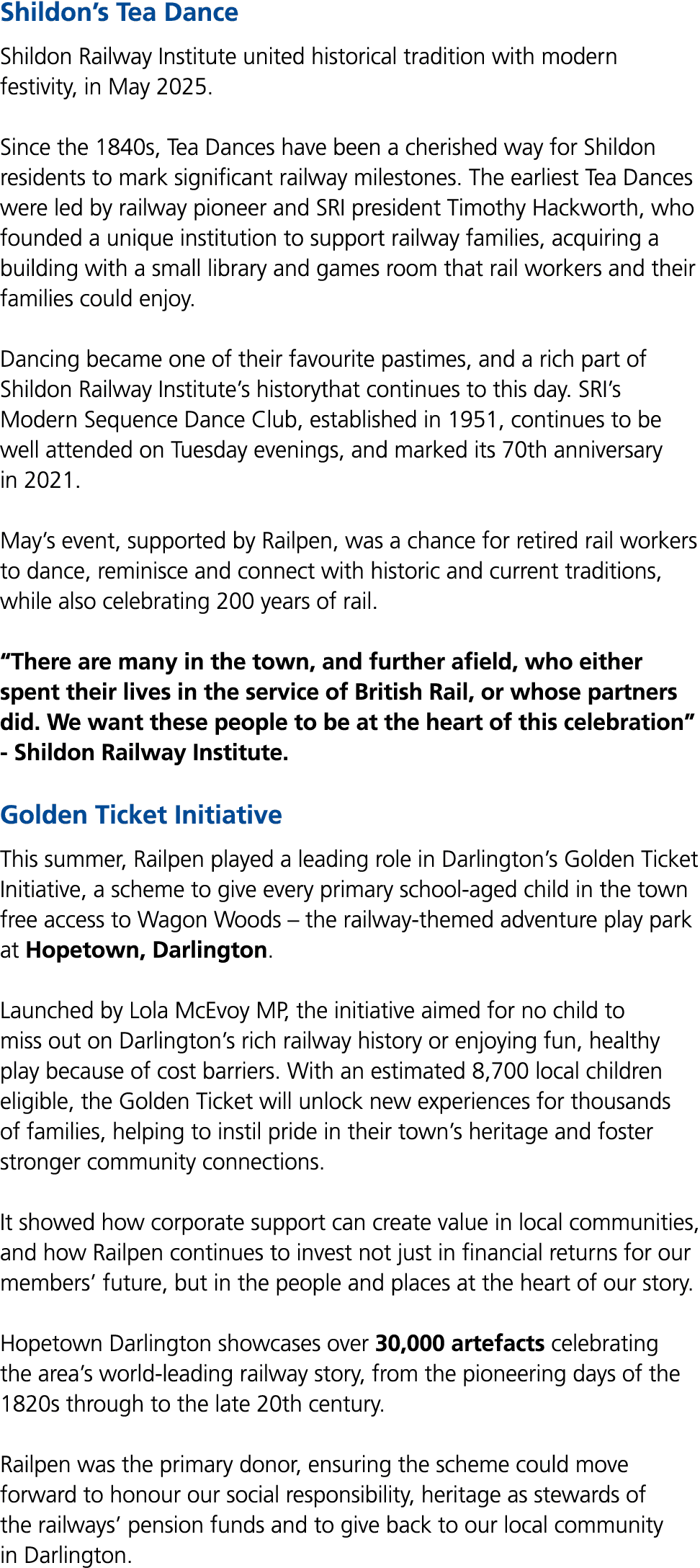 Shildon’s Tea Dance Shildon Railway Institute united historical tradition with modern festivity, in May 2025. Since t...