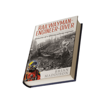 A book titled Rail Wayman Diver: Memoirs of a Railway Engineer. AI generated content