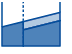A stylized bar chart with two adjacent bars, one solid and one partially shaded, separated by a dashed vertical line. Description generated by AI