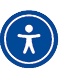 A blue and white circle with a person inside. Description generated by AI