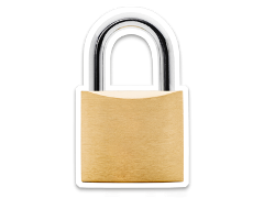 A locked padlock