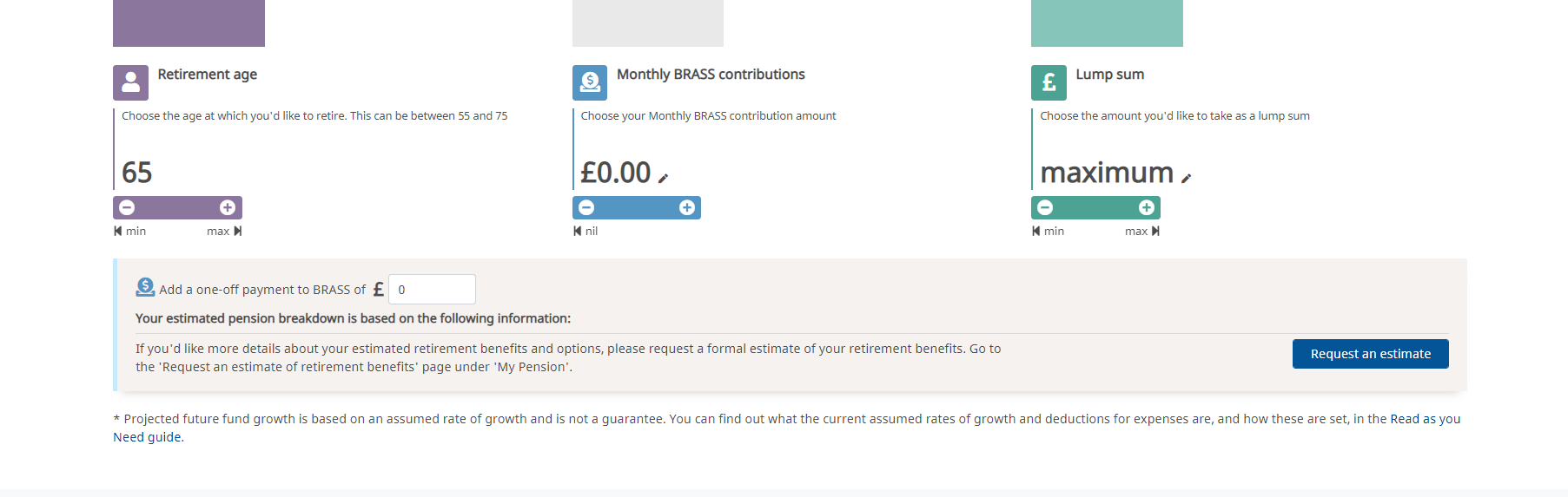 Using the pension planner