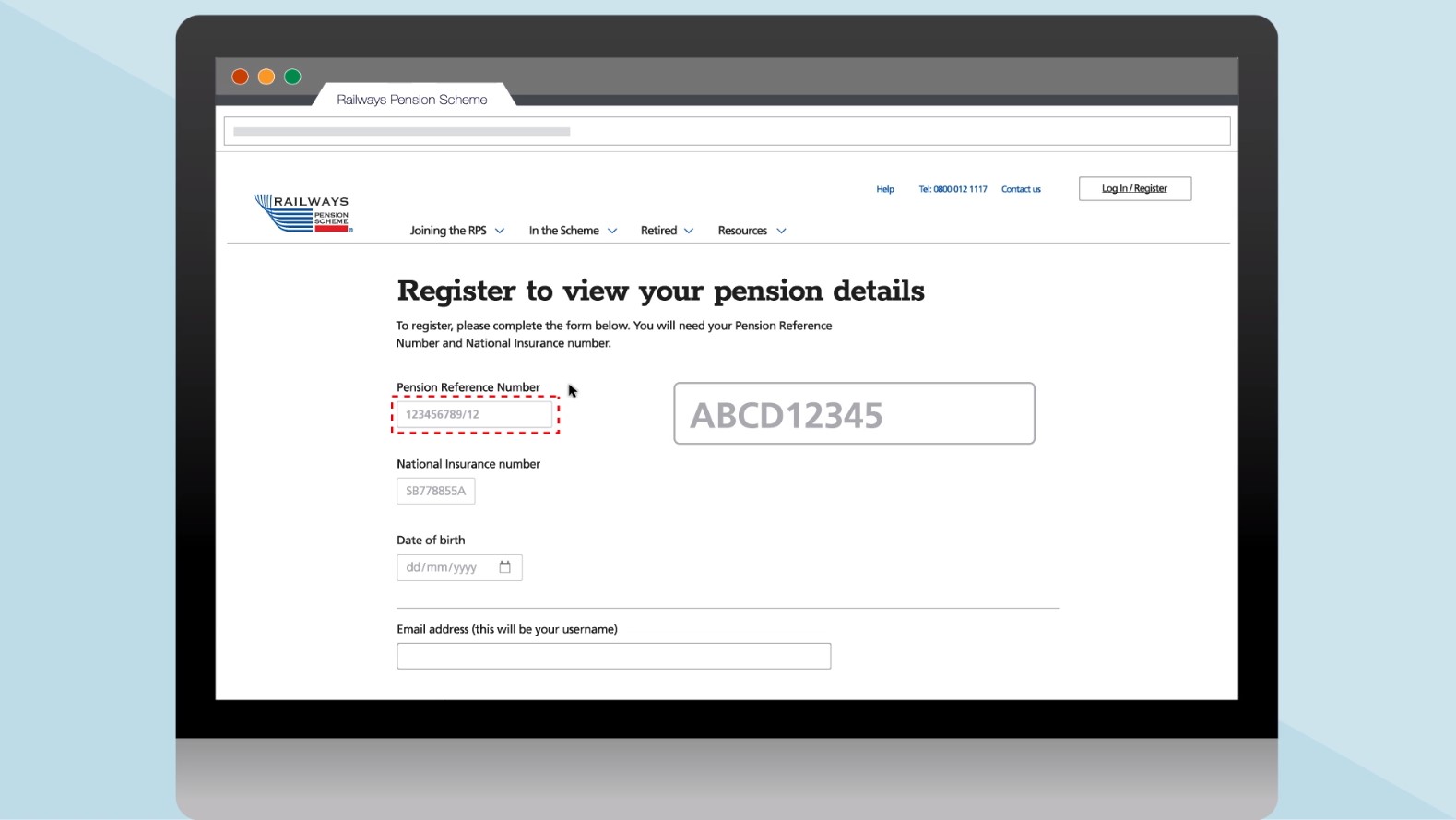 pension reference number