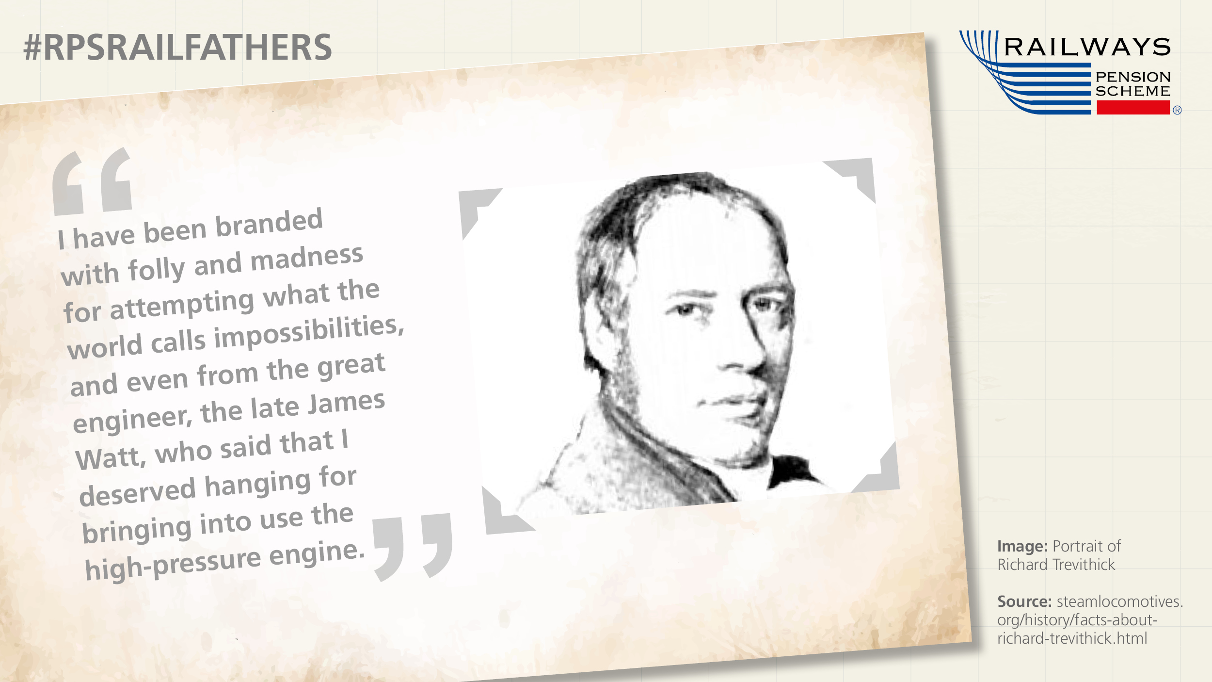 Black and white image of Richard Trevithick