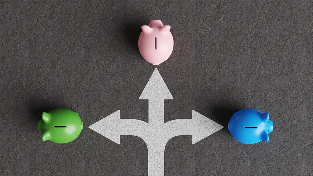 A three way piggy bank junction